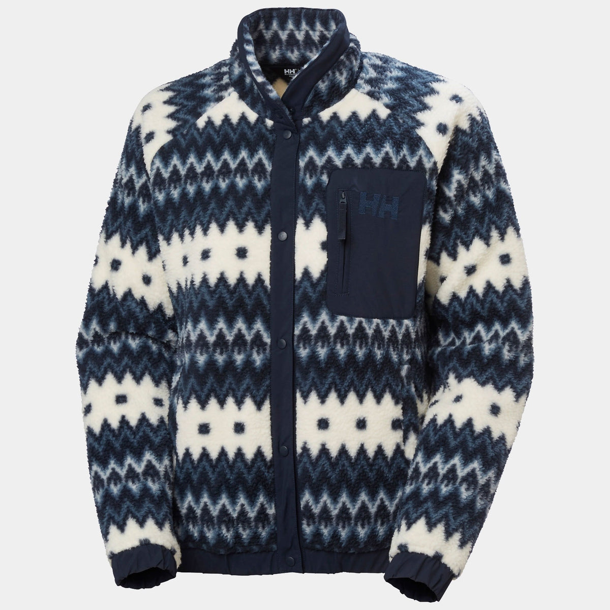 W IMPERIAL PRINTED PILE SNAP, NAVY NORDIC, XL