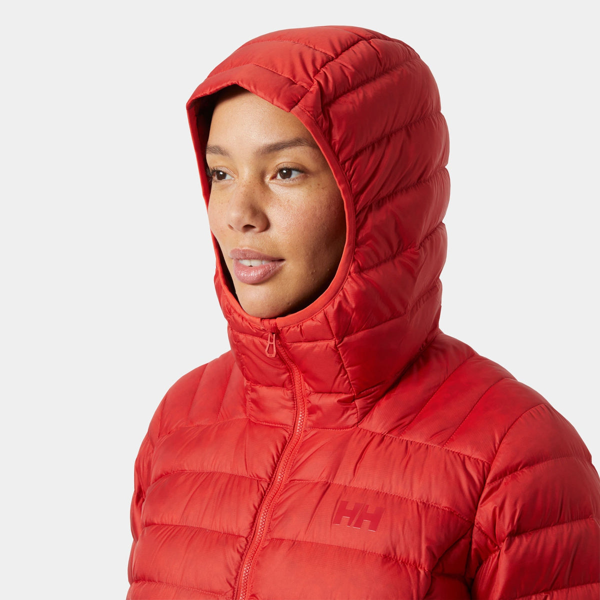 W VERGLAS HOODED DOWN 20, ALERT RED, XL