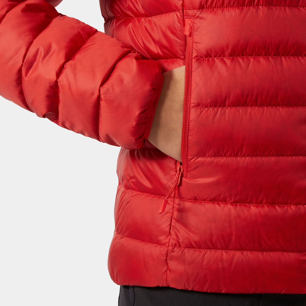 W VERGLAS HOODED DOWN 20, ALERT RED, XL