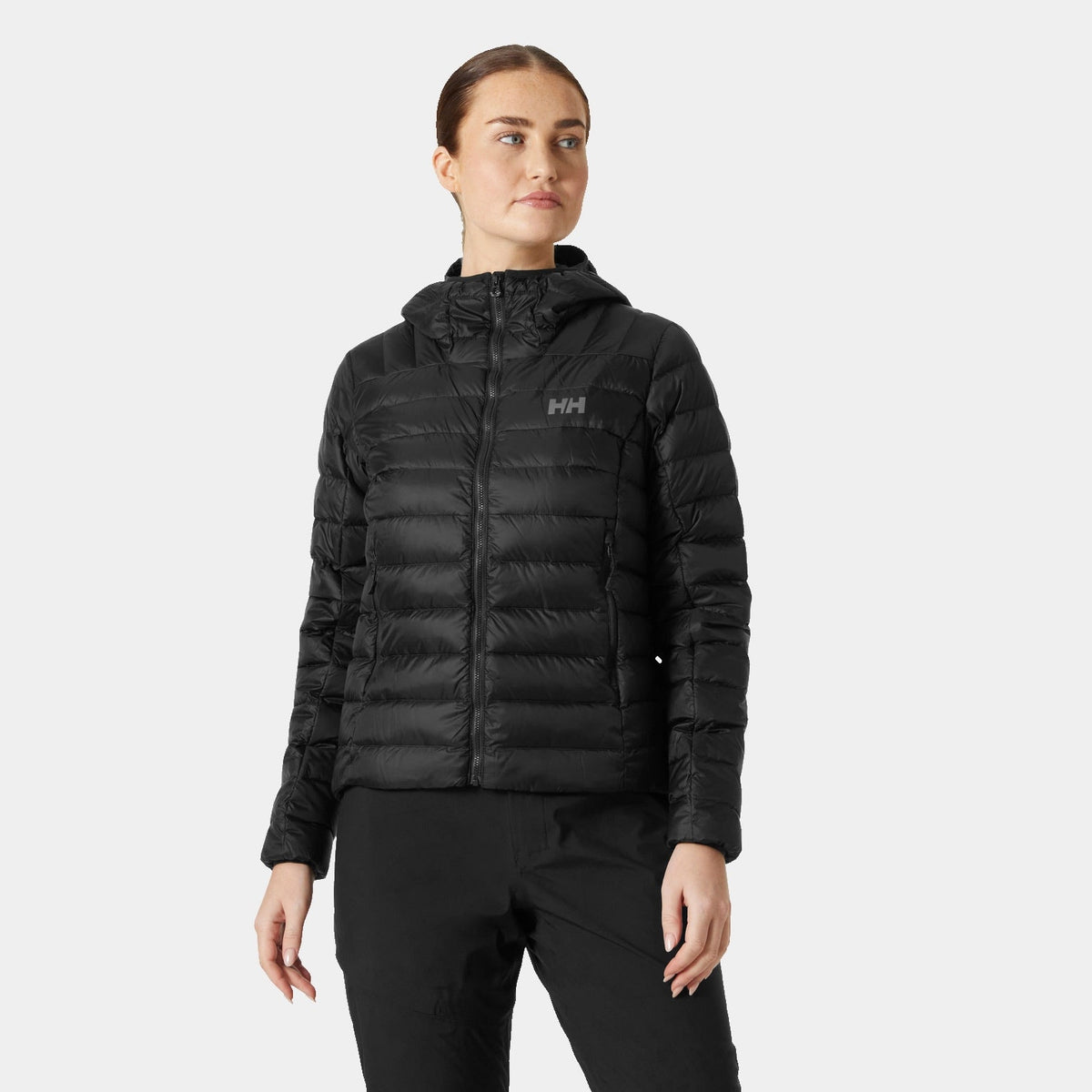 W VERGLAS HOODED DOWN 20, BLACK, L