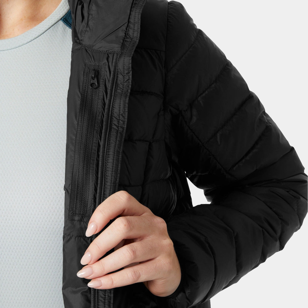 W VERGLAS HOODED DOWN 20, BLACK, L