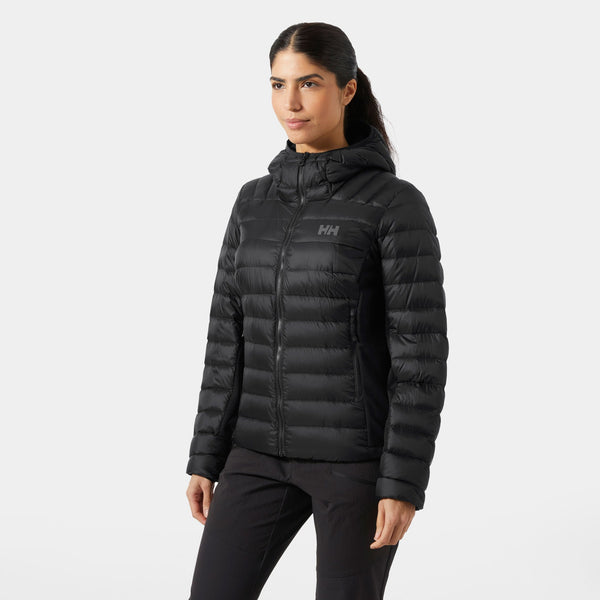 W VERGLAS DOWN HYBRID HOOD 20, BLACK, L