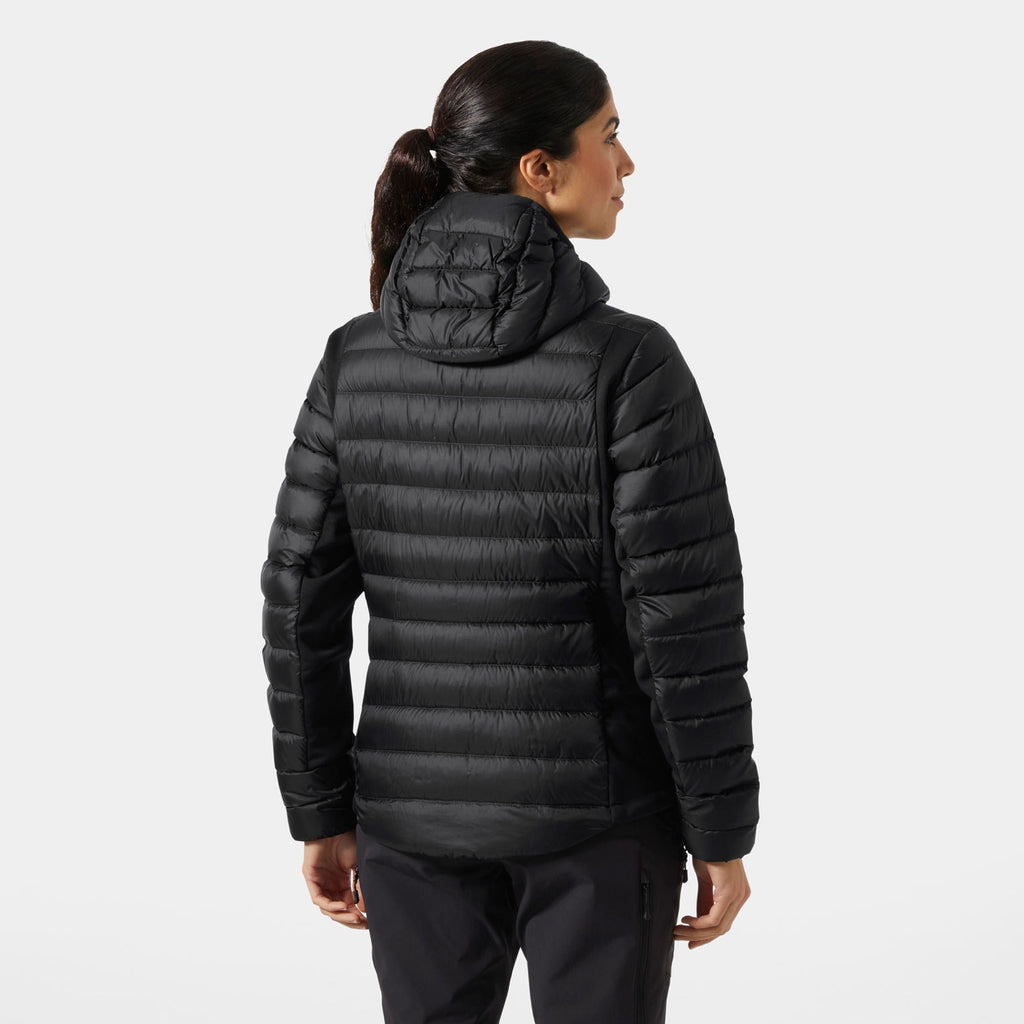 W VERGLAS DOWN HYBRID HOOD 20, BLACK, L