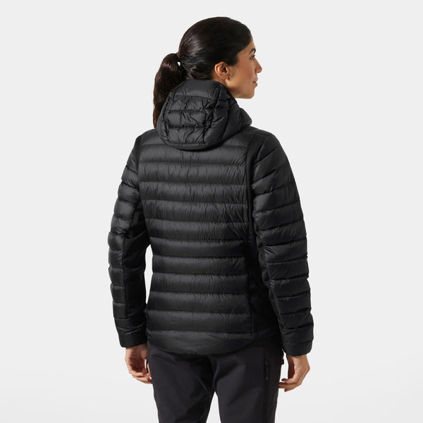 W VERGLAS DOWN HYBRID HOOD 20, BLACK, L