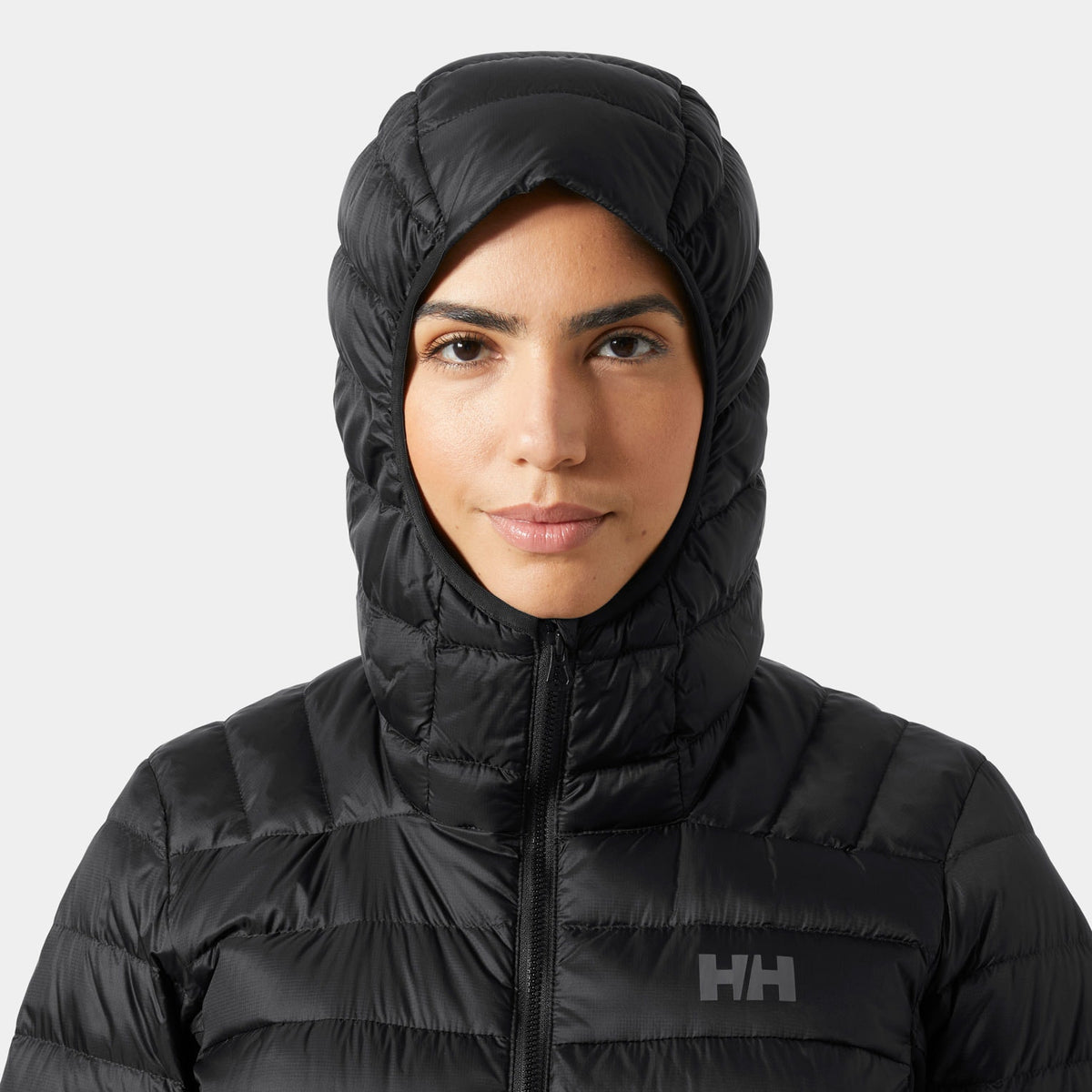 W VERGLAS DOWN HYBRID HOOD 20, BLACK, L