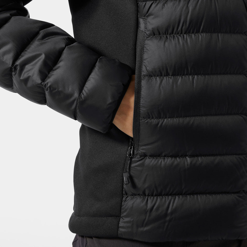 W VERGLAS DOWN HYBRID HOOD 20, BLACK, L