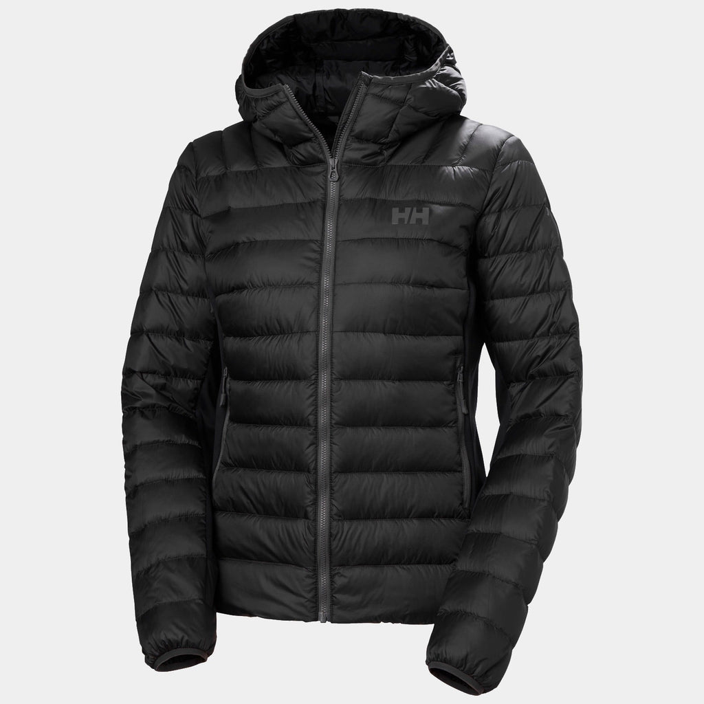 W VERGLAS DOWN HYBRID HOOD 20, BLACK, L