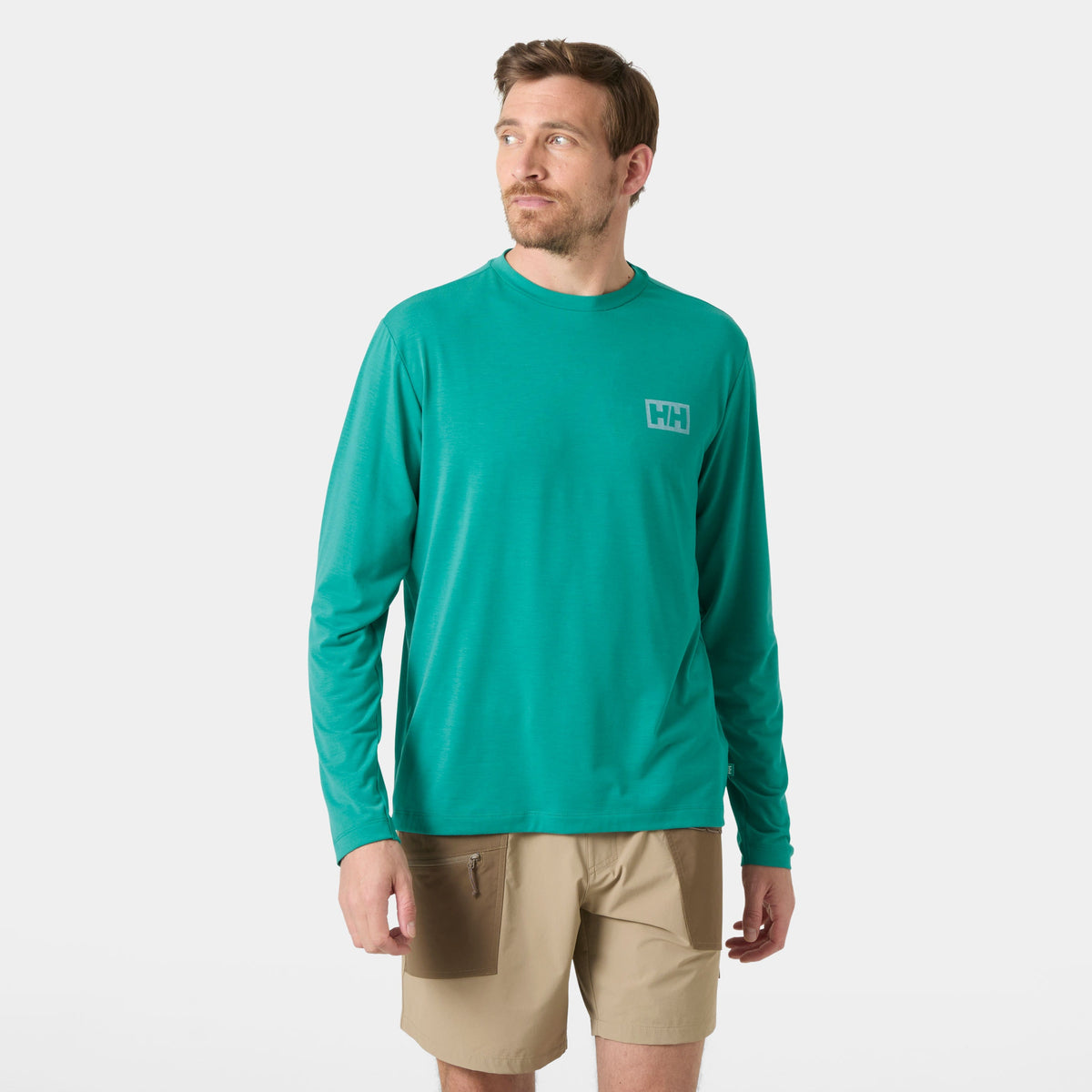 SKOG GRAPHIC LS TEE, DARK MINT, XXL