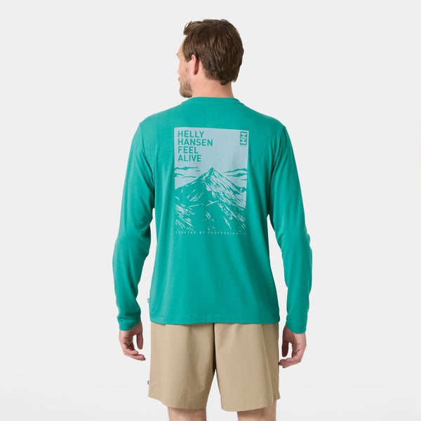 SKOG GRAPHIC LS TEE, DARK MINT, XXL