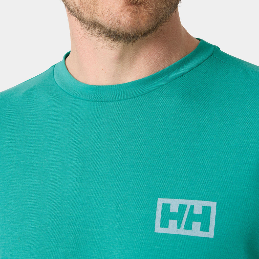 SKOG GRAPHIC LS TEE, DARK MINT, XXL