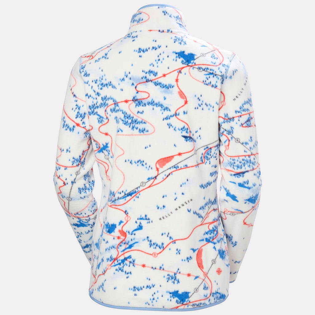 W MARIDALEN PRINTED FLEECE, WHITE SLOPE, L