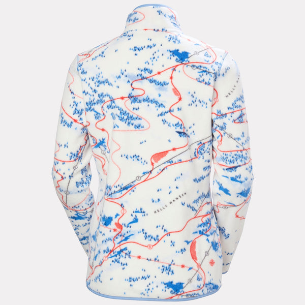 W MARIDALEN PRINTED FLEECE, WHITE SLOPE, L