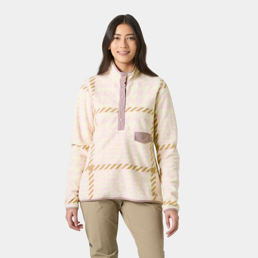 W MARIDALEN PRINTED FLEECE, PINK SHAKE, L