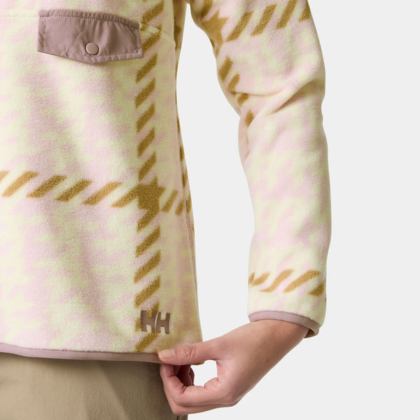 W MARIDALEN PRINTED FLEECE, PINK SHAKE, L