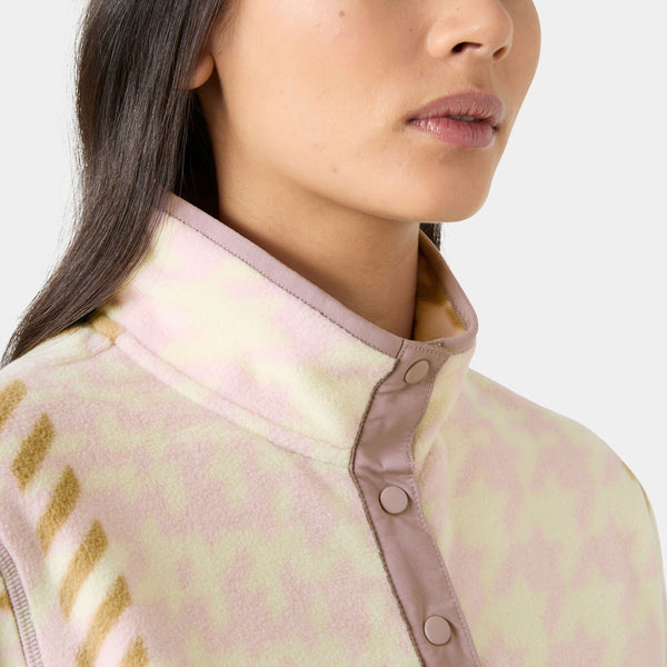 W MARIDALEN PRINTED FLEECE, PINK SHAKE, L