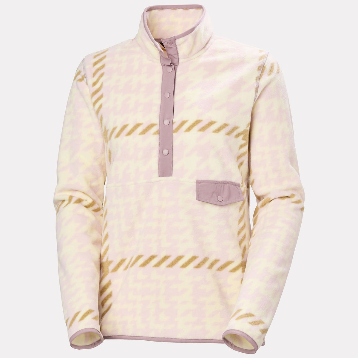 W MARIDALEN PRINTED FLEECE, PINK SHAKE, L