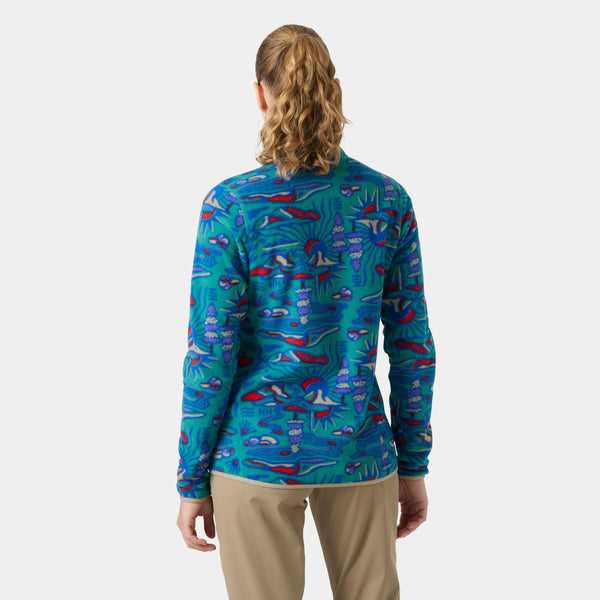 W MARIDALEN PRINTED FLEECE, DARK MINT R, L