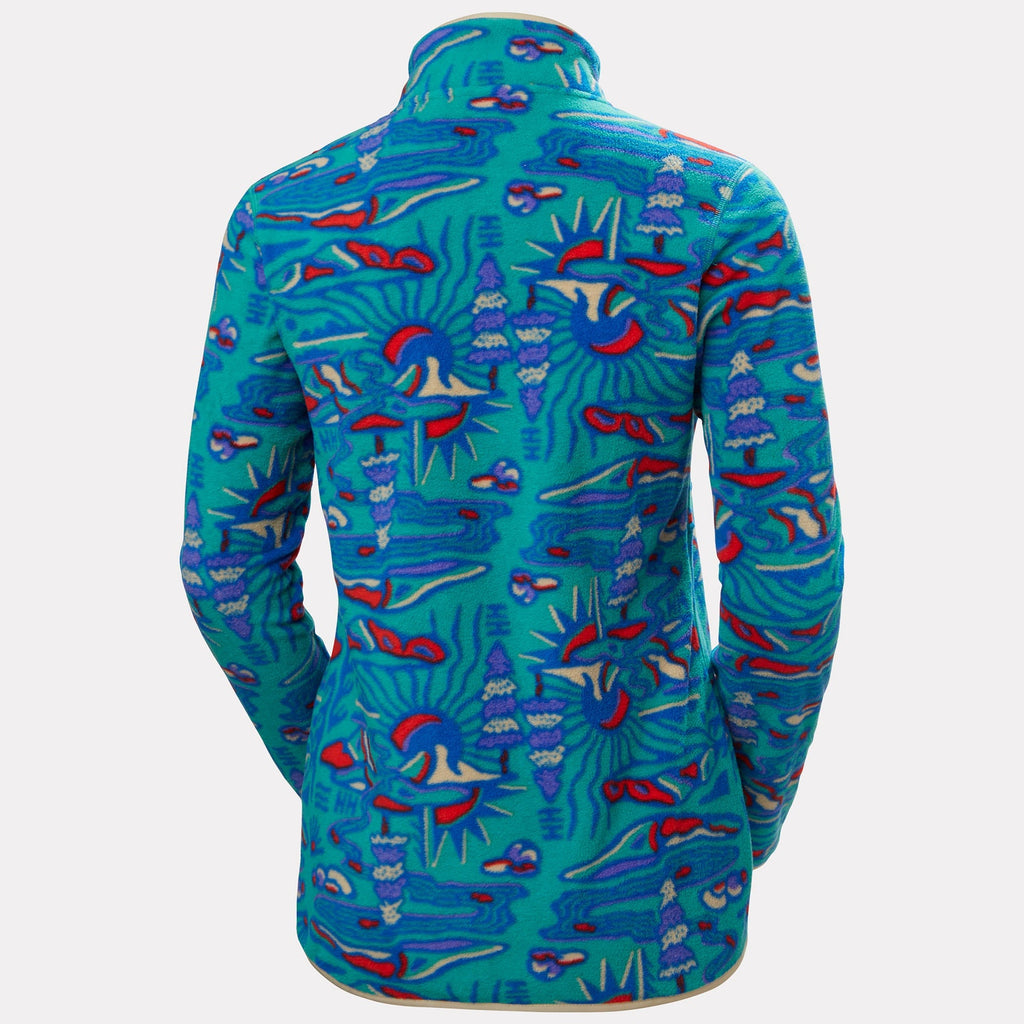 W MARIDALEN PRINTED FLEECE, DARK MINT R, L
