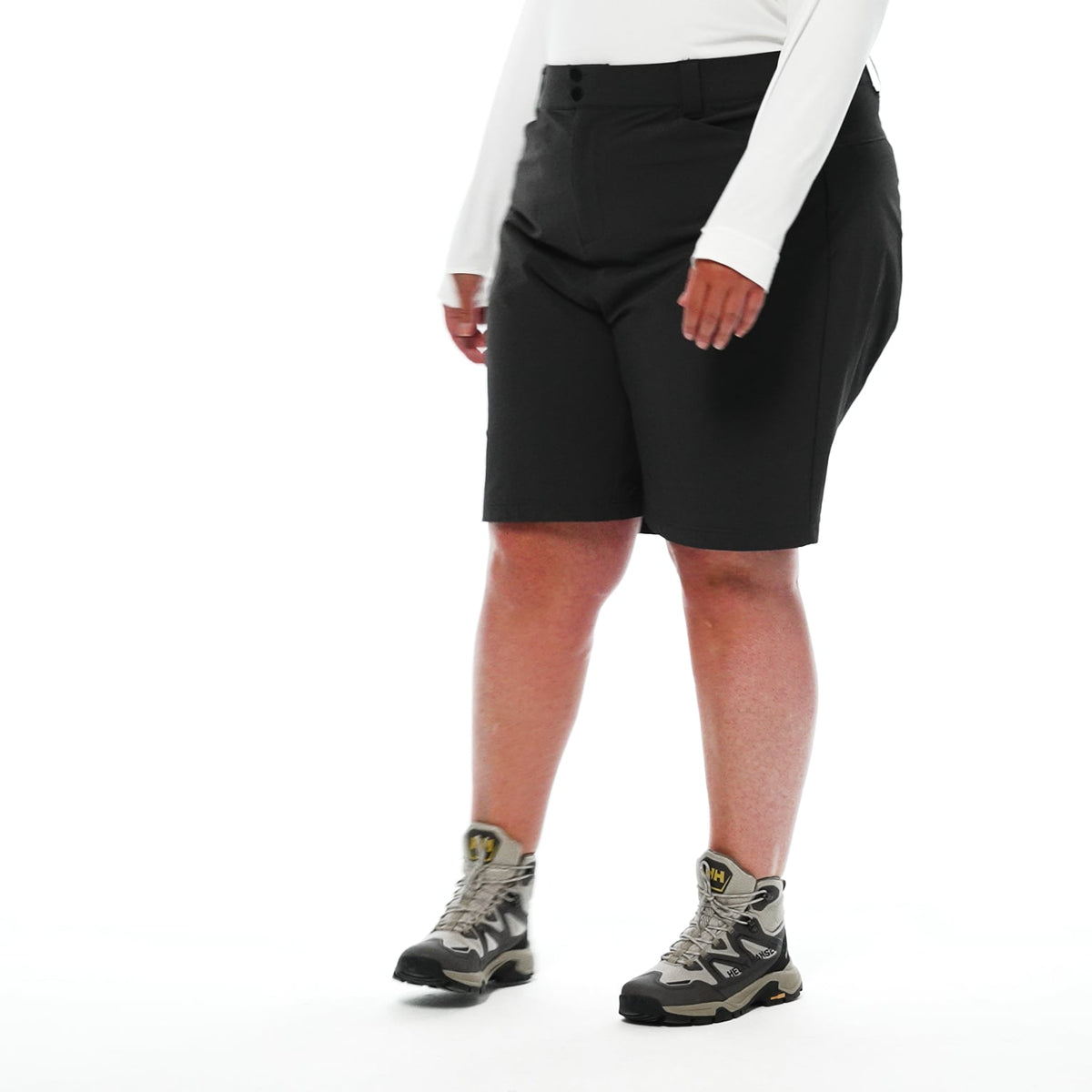 W BRONA SOFTSHELL PLUS SHORTS, EBONY, 1X