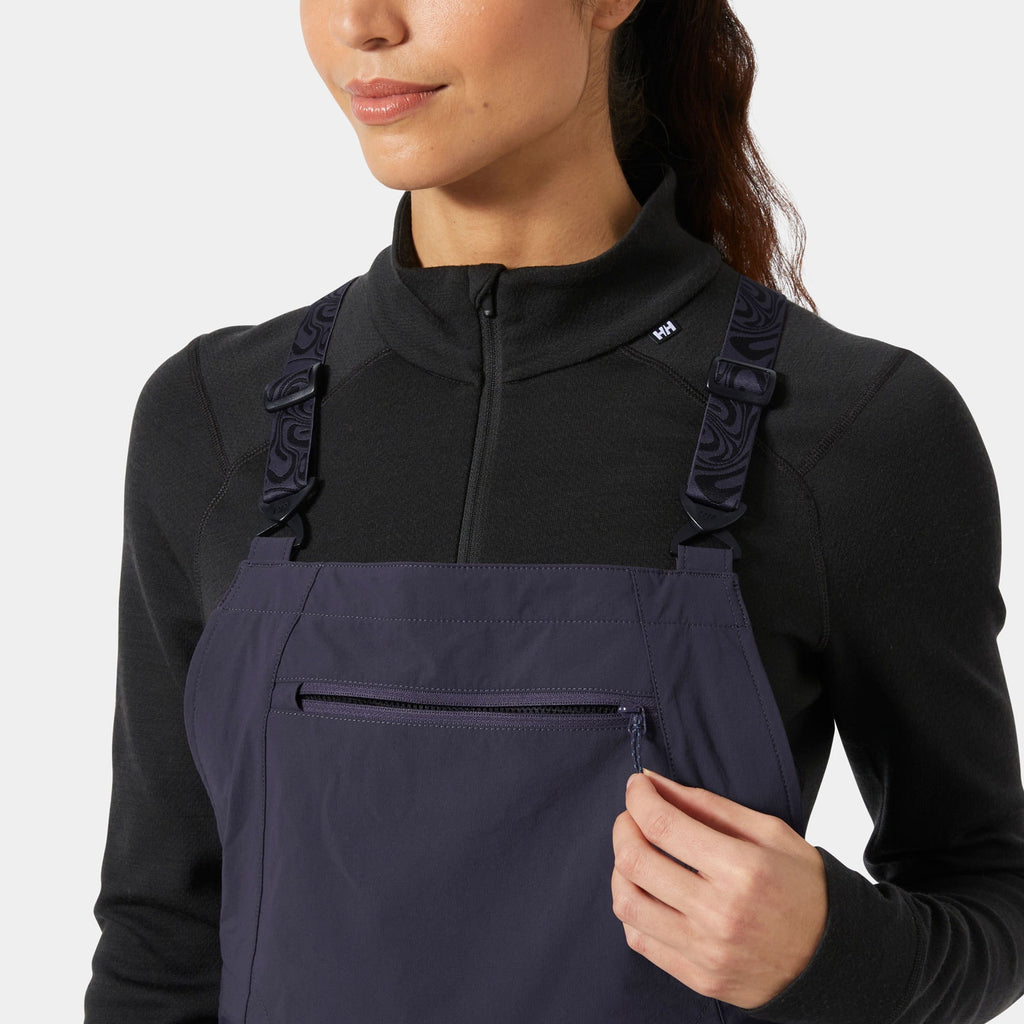 W AWE SOFTSHELL  OVERALLS, BLACK GRAPE, XS
