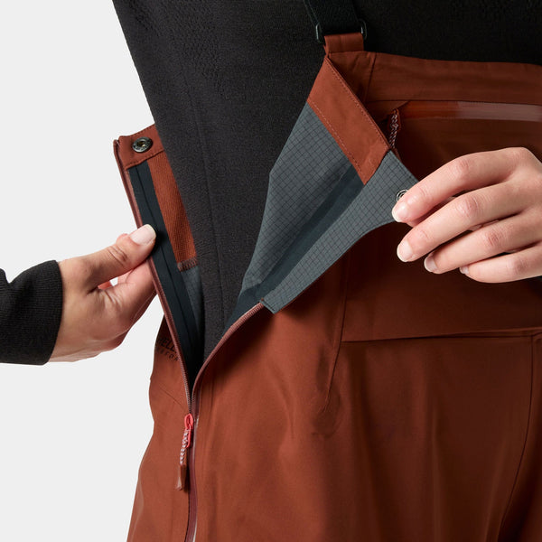 W VERGLAS BC BIB SHELL PANT, IRON OXIDE, L
