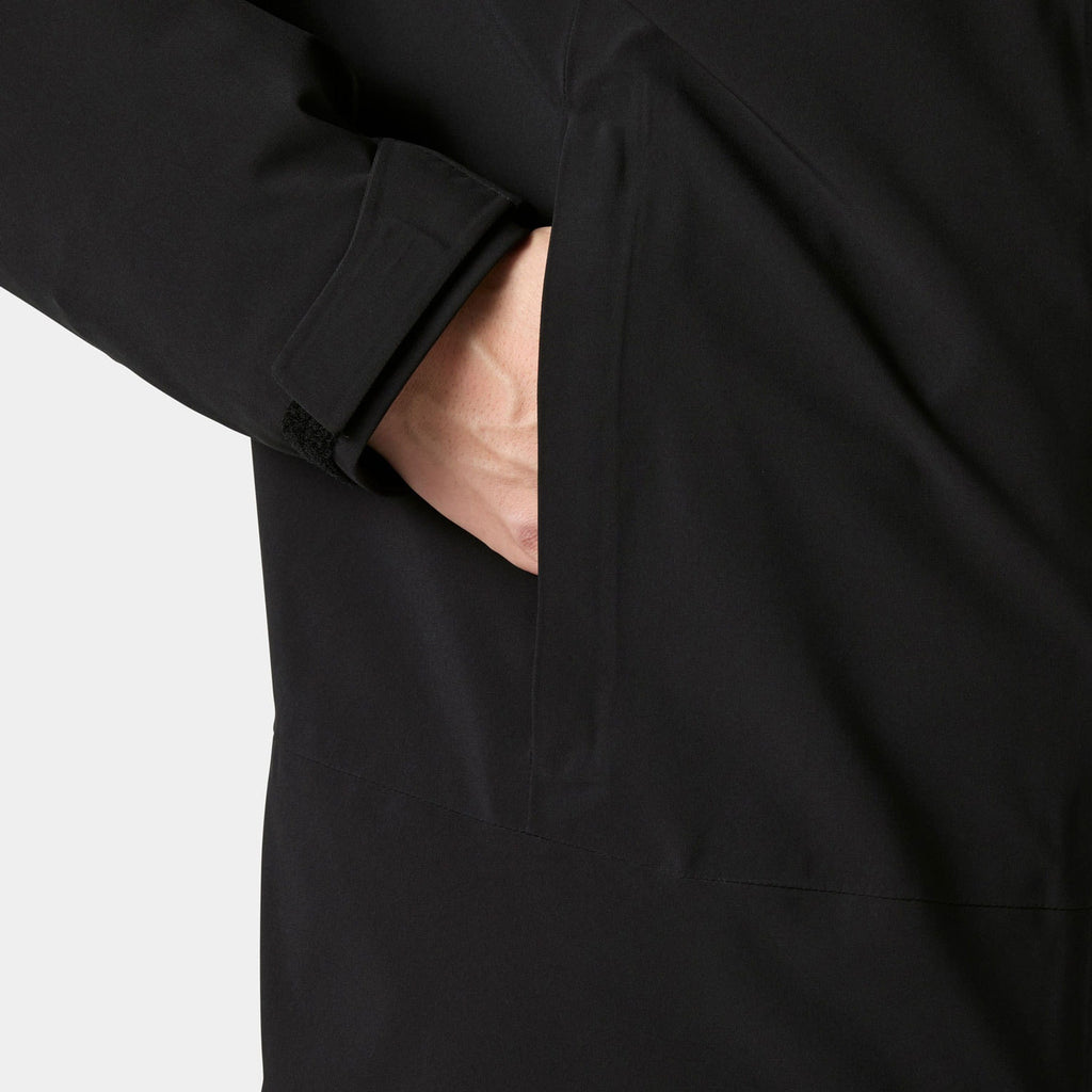 ALPHA LONG INS JACKET, BLACK, XXL