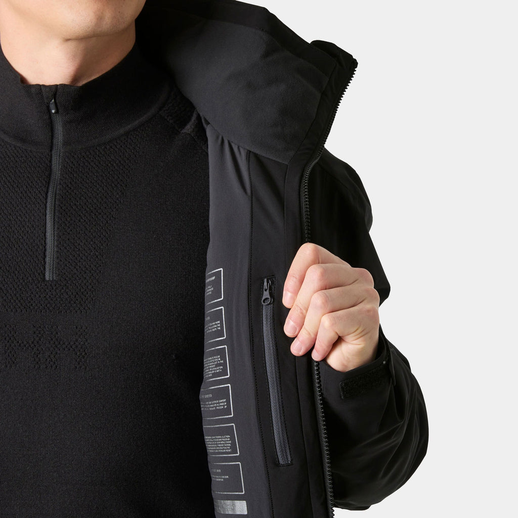 ALPHA LONG INS JACKET, BLACK, XXL