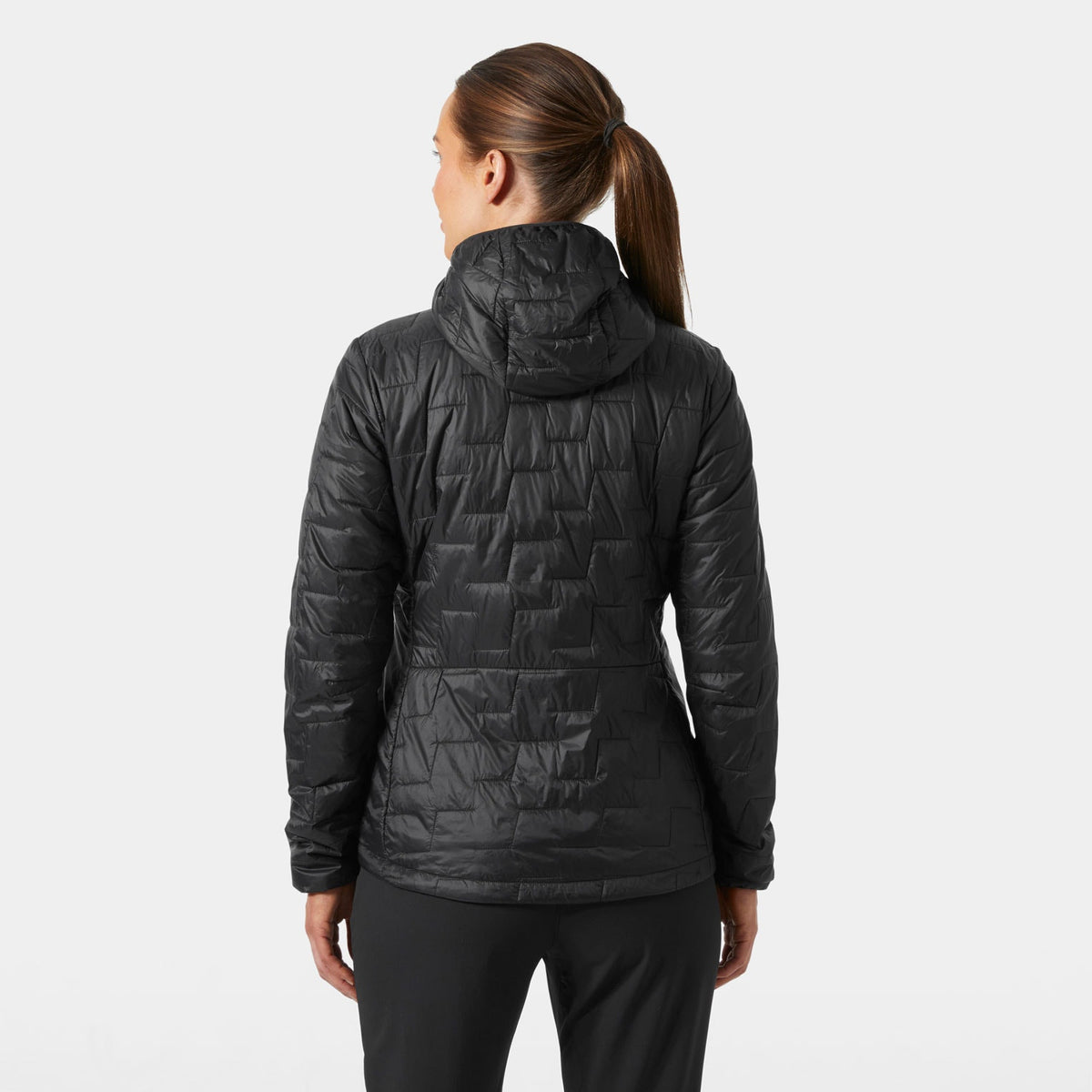 W LIFALOFT HOODED INS JKT, BLACK MATTE, XL