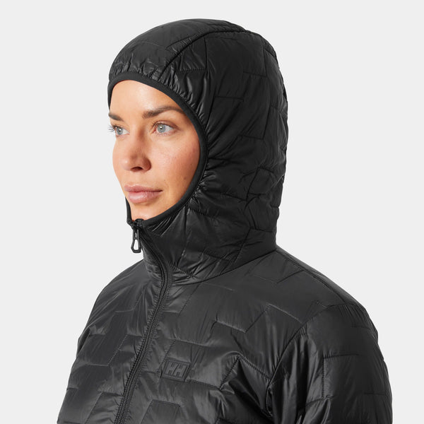 W LIFALOFT HOODED INS JKT, BLACK MATTE, XL