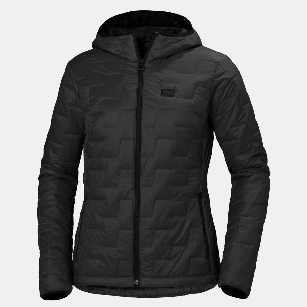 W LIFALOFT HOODED INS JKT, BLACK MATTE, XL