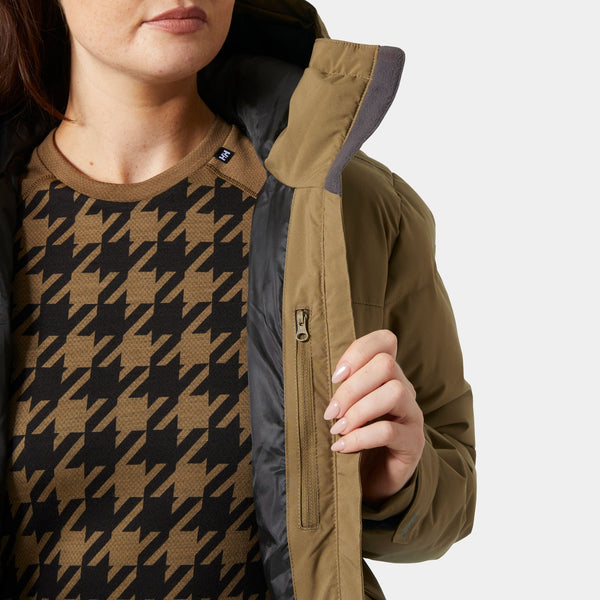 W NORA SHORT PUFFY JACKET, SEPIA PLAD, L