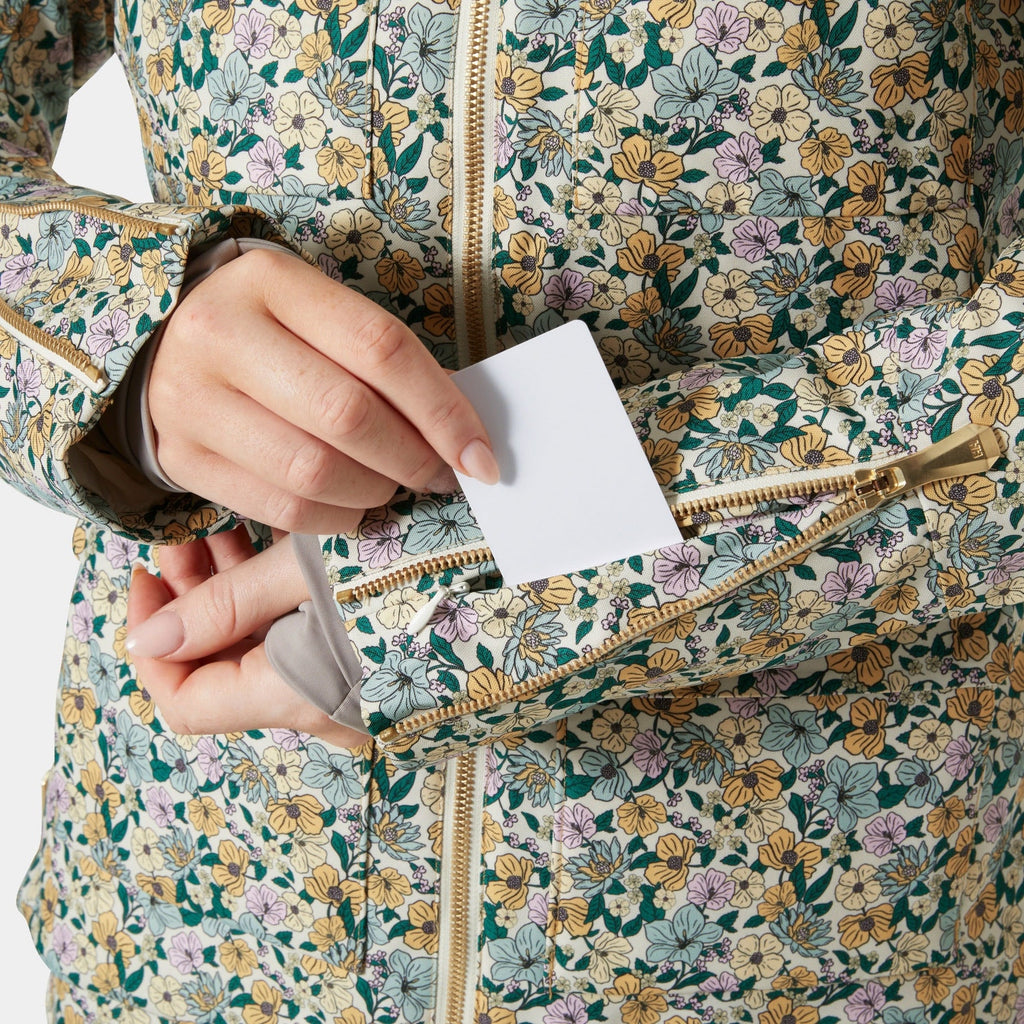 W ST MORITZ INS 20 JKT, SAND FLORAL, L