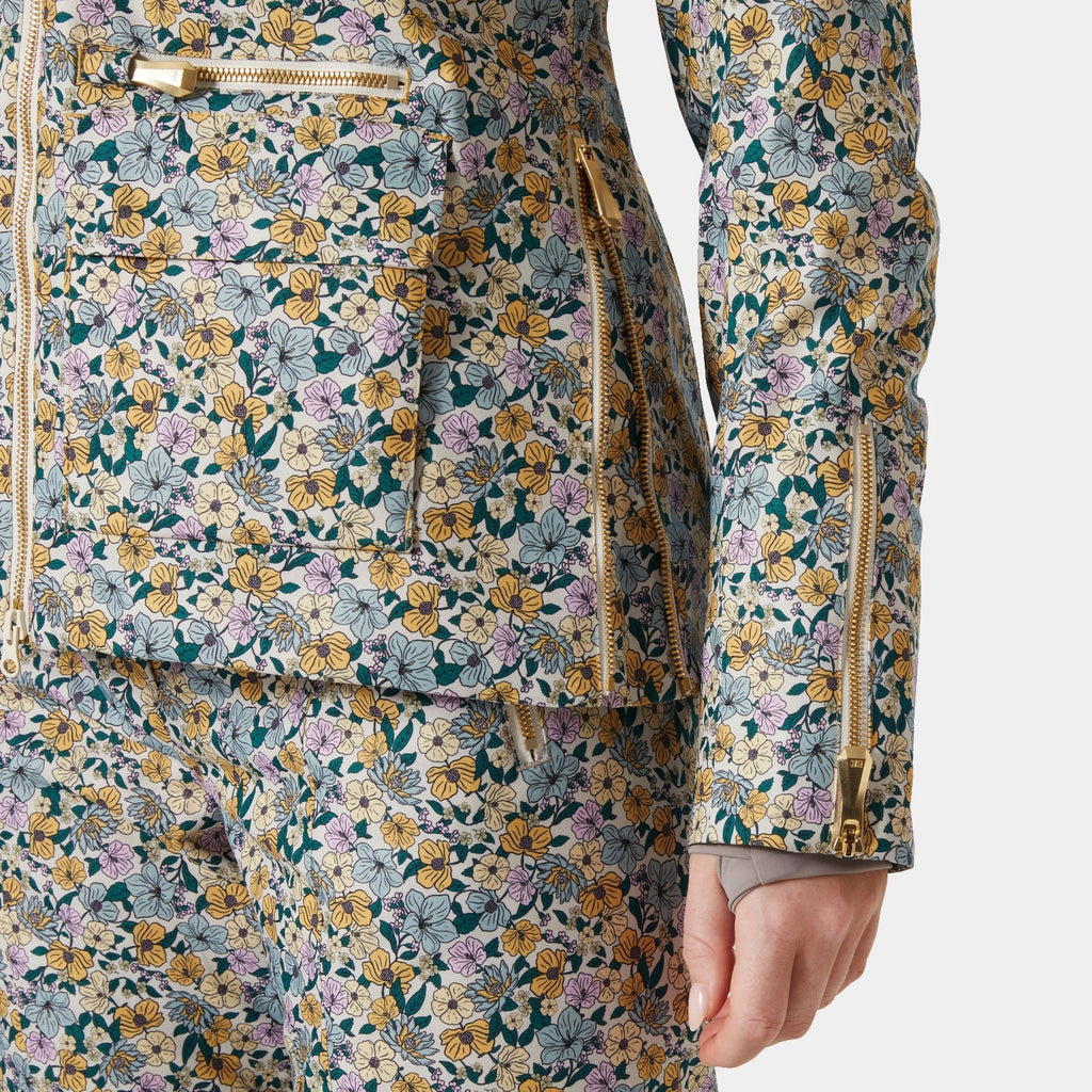 W ST MORITZ INS 20 JKT, SAND FLORAL, L