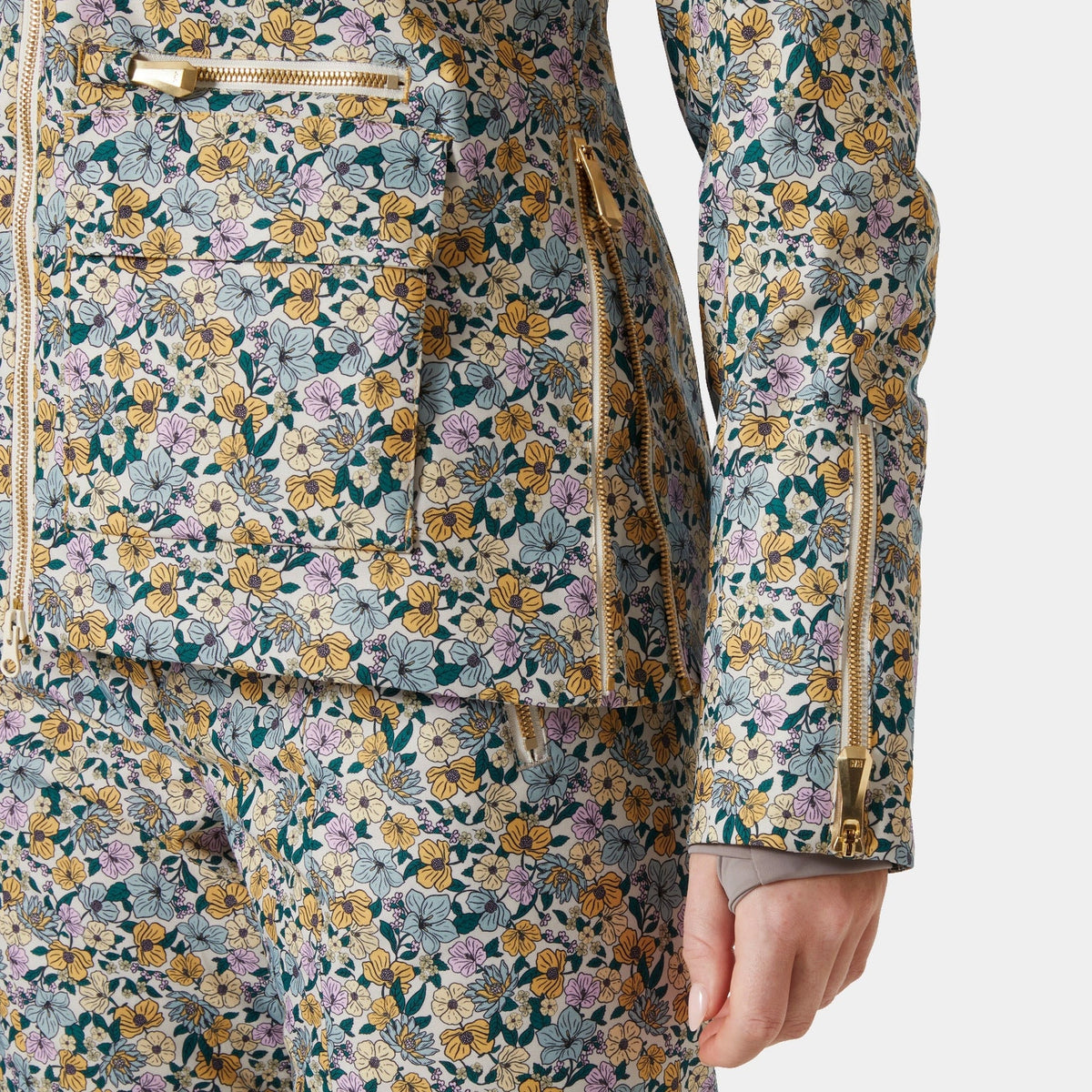 W ST MORITZ INS 20 JKT, SAND FLORAL, L