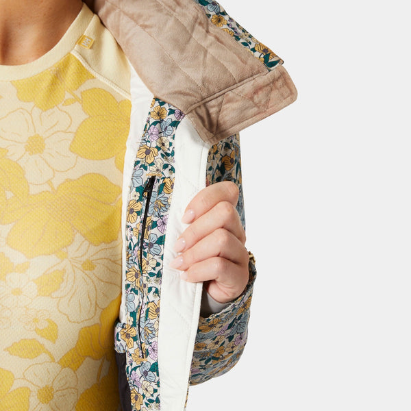 W ST MORITZ INS 20 JKT, SAND FLORAL, L