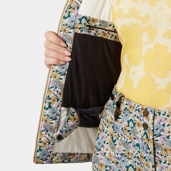 W ST MORITZ INS 20 JKT, SAND FLORAL, L