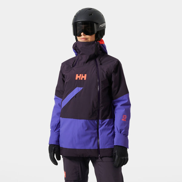 W POWCHASER ASYM JACKET, BLACK GRAPE, L