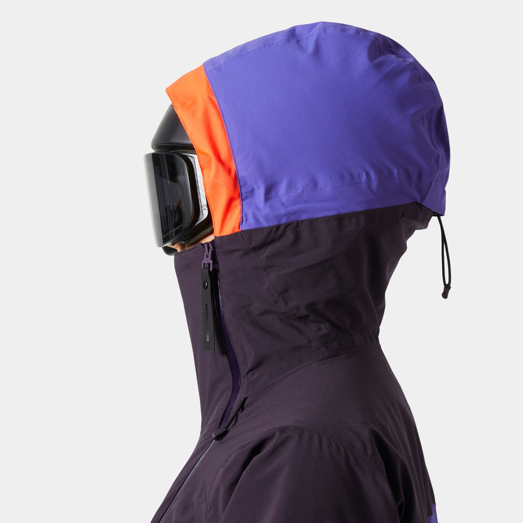 W POWCHASER ASYM JACKET, BLACK GRAPE, L