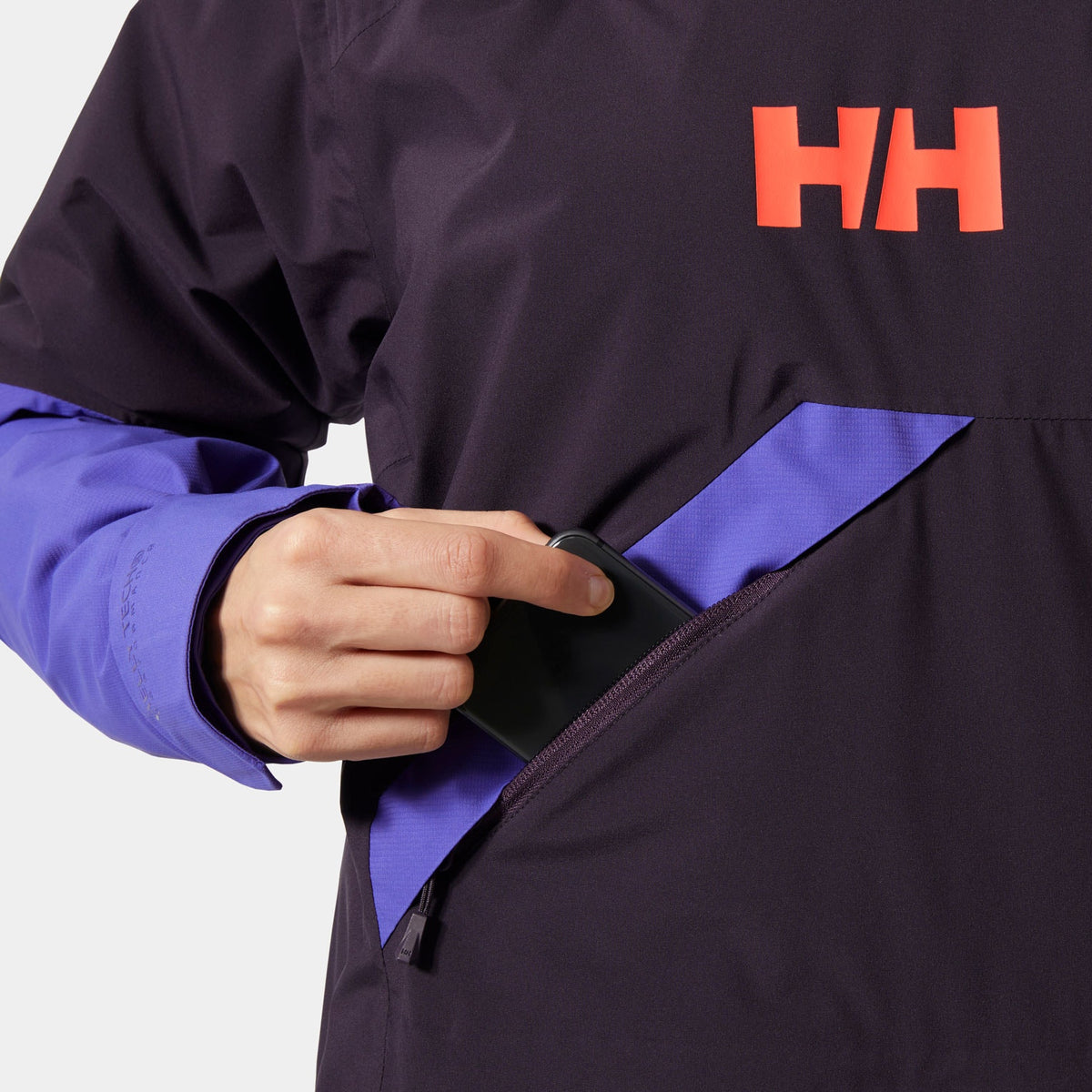 W POWCHASER ASYM JACKET, BLACK GRAPE, L