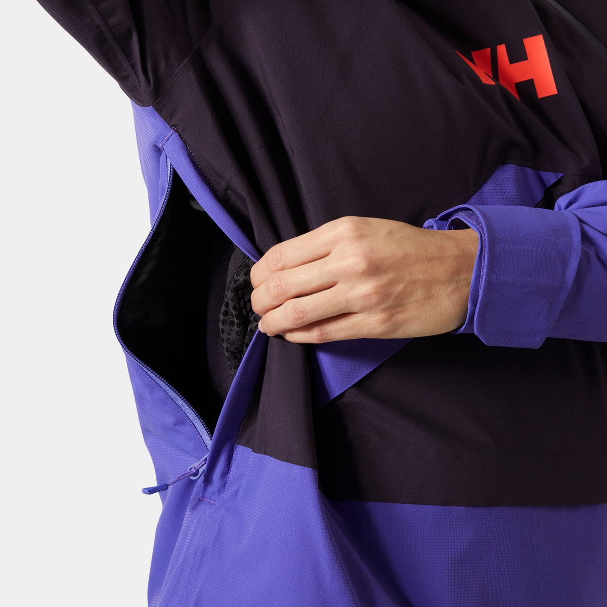 W POWCHASER ASYM JACKET, BLACK GRAPE, L