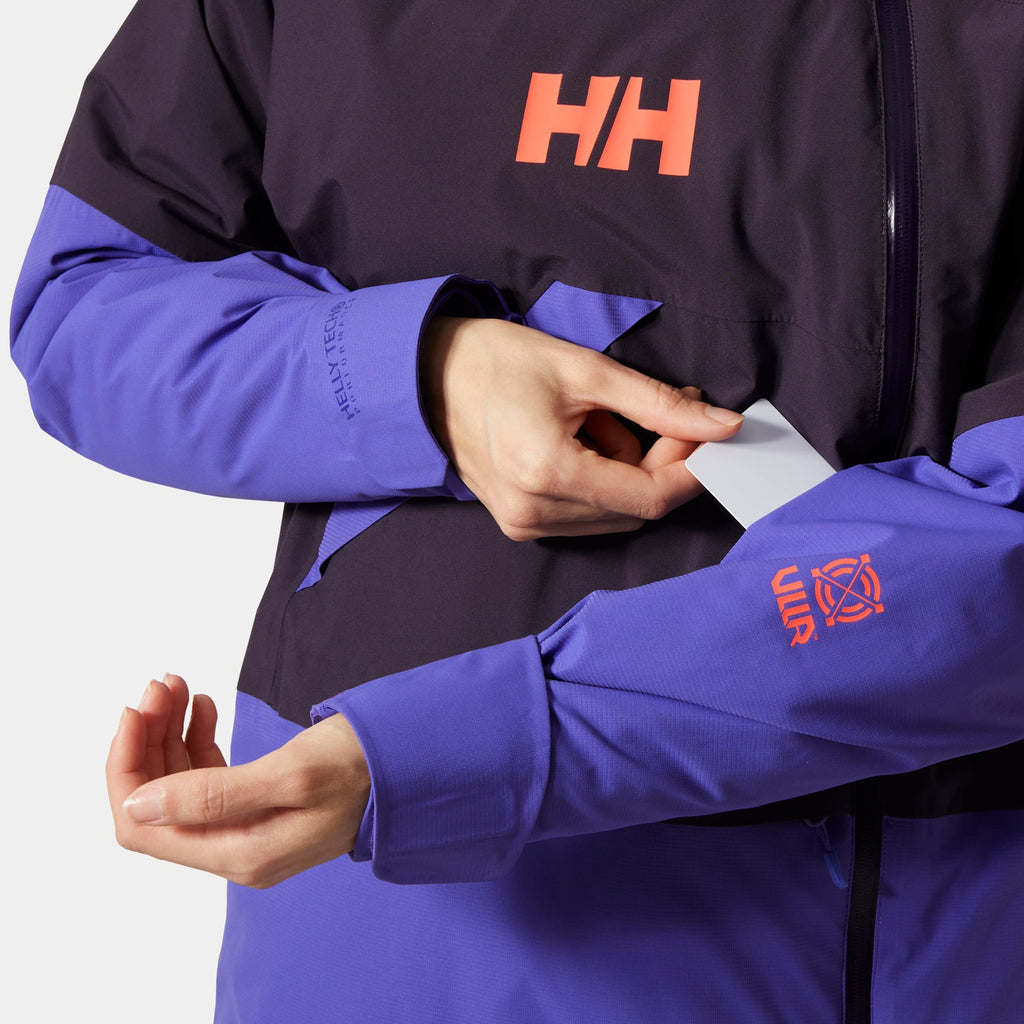W POWCHASER ASYM JACKET, BLACK GRAPE, L