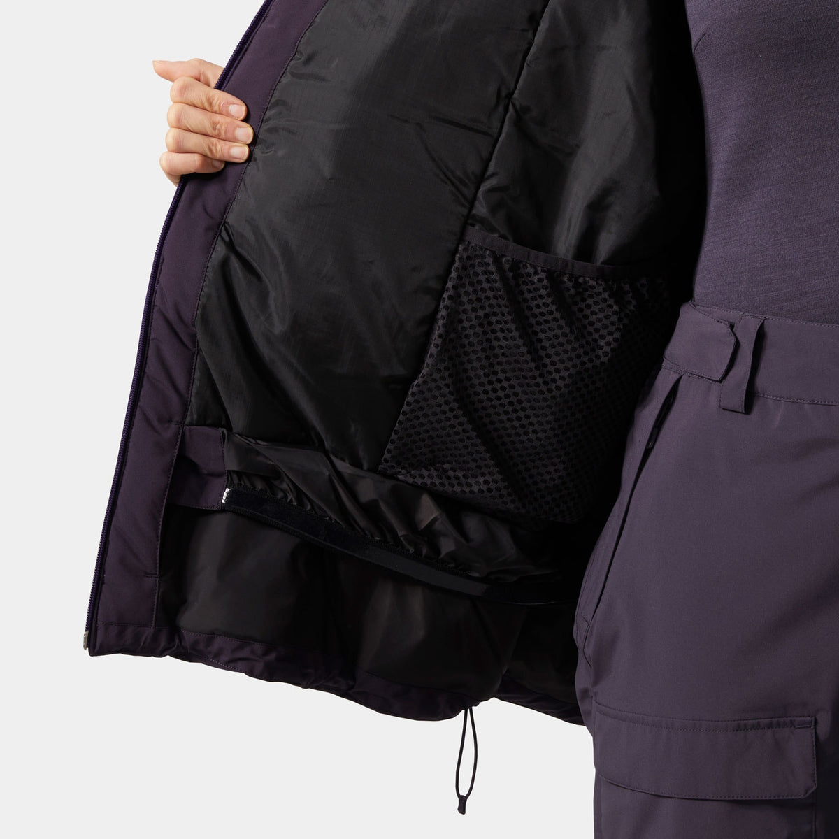 W POWCHASER ASYM JACKET, BLACK GRAPE, L
