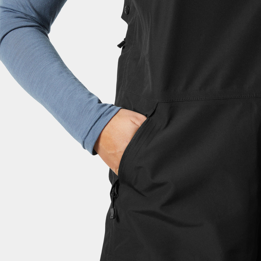 W EMIKO SHELL BIB PANT, BLACK, L