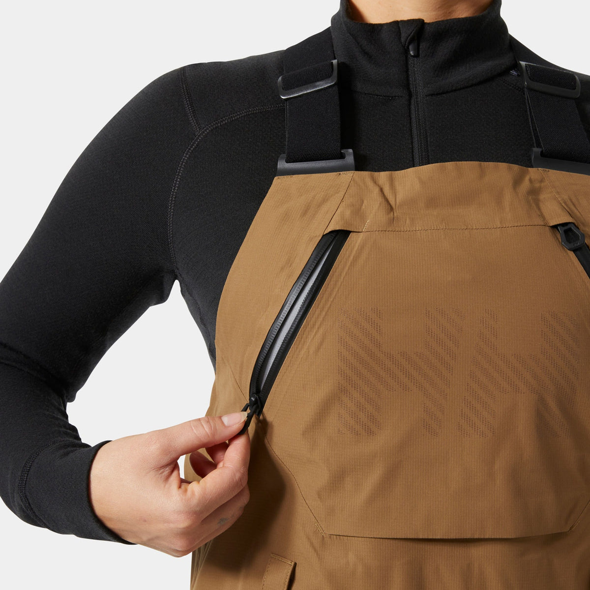W RIDGE INFINITY SHELL BIB, SEPIA, L