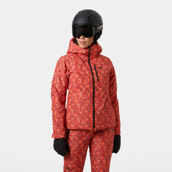 W VALDISERE 30 JACKET, RED FLORAL, L