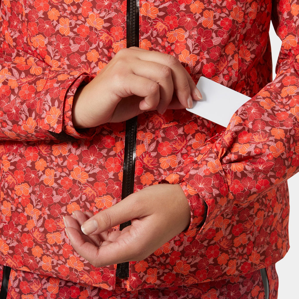 W VALDISERE 30 JACKET, RED FLORAL, L
