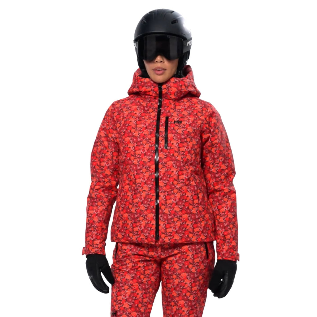 W VALDISERE 30 JACKET, RED FLORAL, XS
