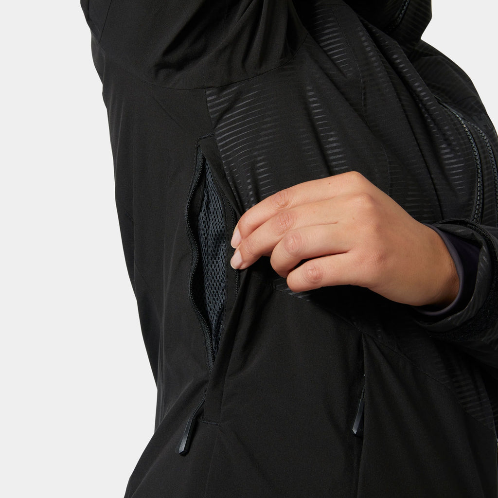W VALDISERE 30 JACKET, BLACK EMBOS, L