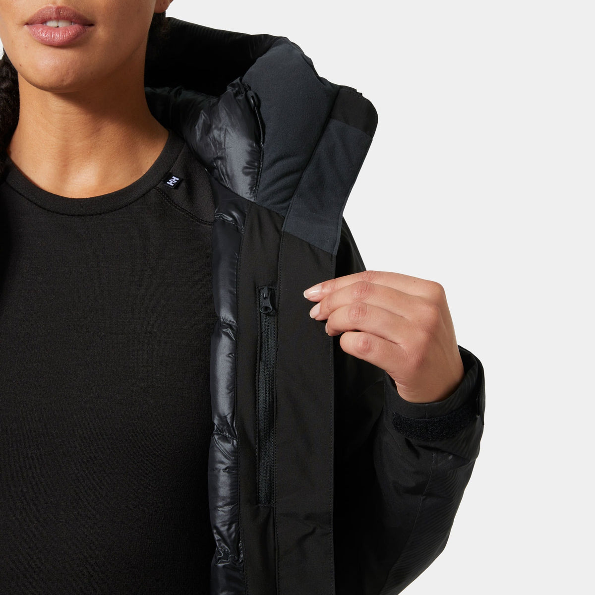 W VALDISERE 30 JACKET, BLACK EMBOS, L