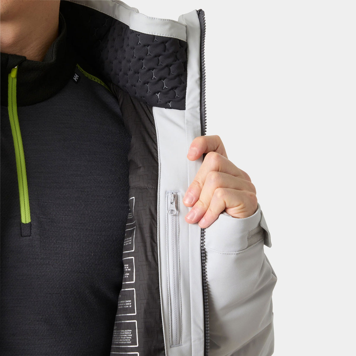 ALPHA PUFFY JACKET, GREY FOG, M